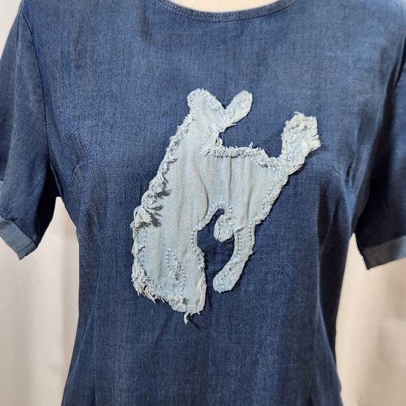 CrazyTrain Denim Dress Horse Western - Picture 3 of 7